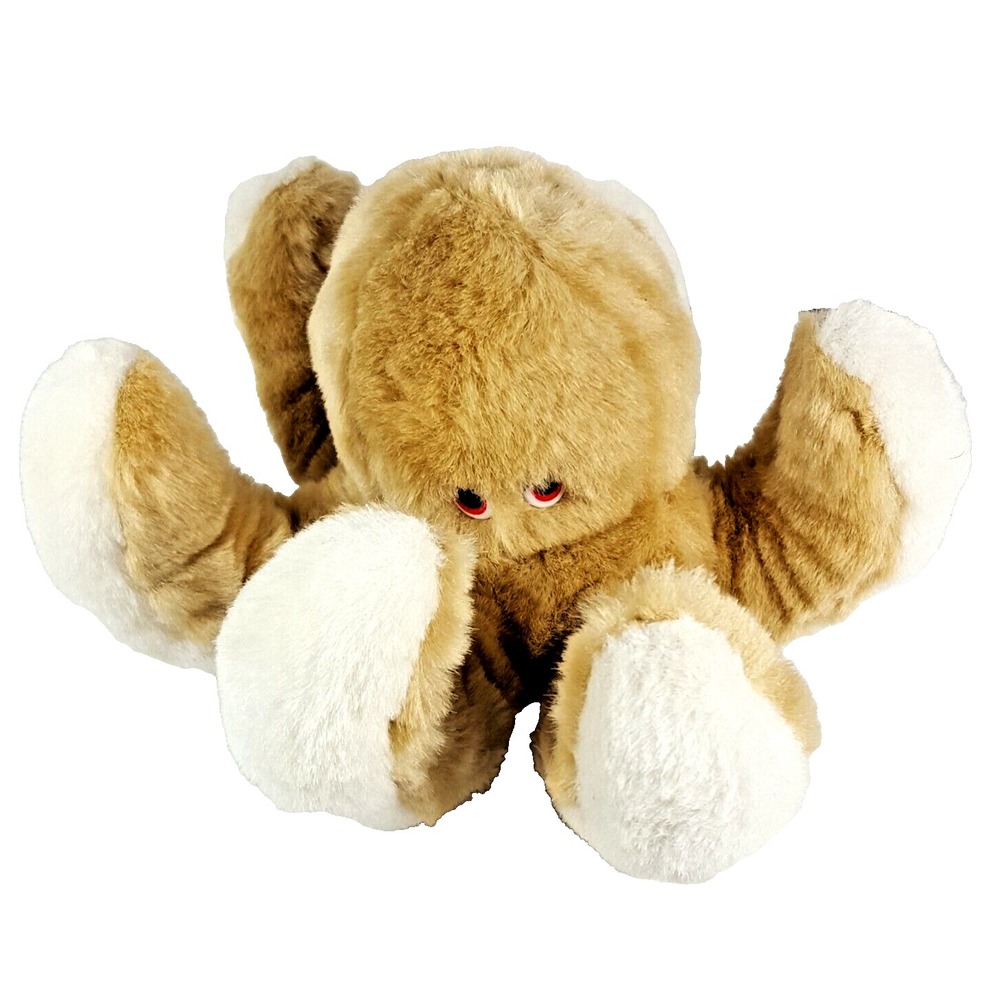 OCTOPUS  Plushie Made By‎ Top Bloom USA Tan And White 10 in Plush Animal Toy